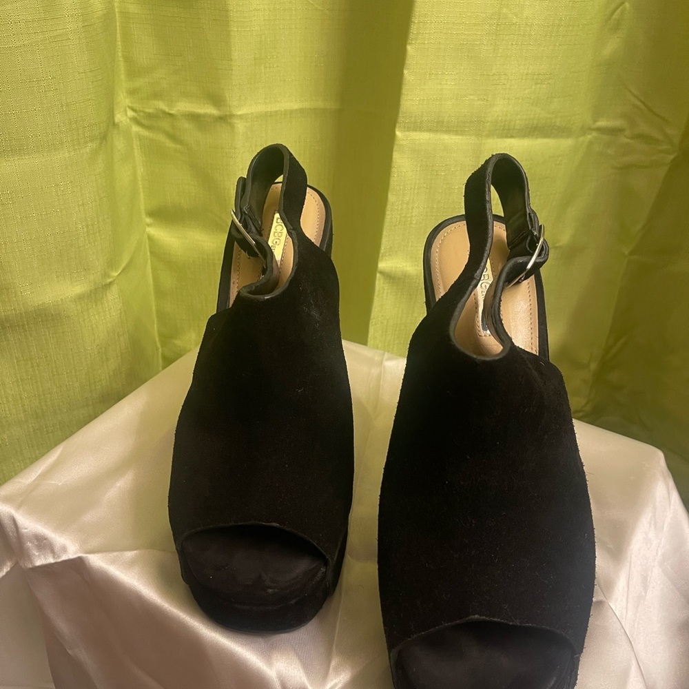Black suede 5 1/2 in heels